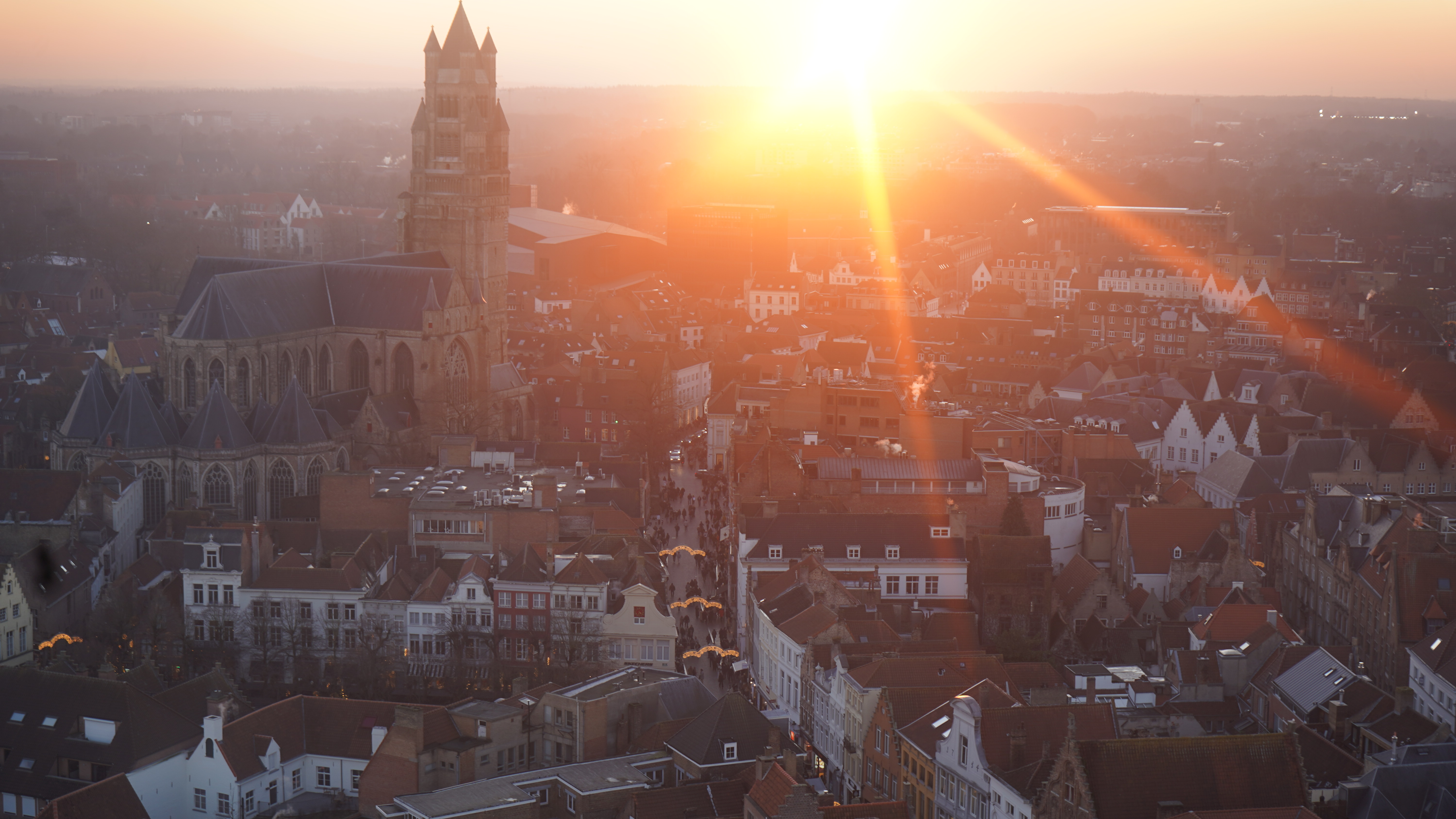  a city with a tall tower